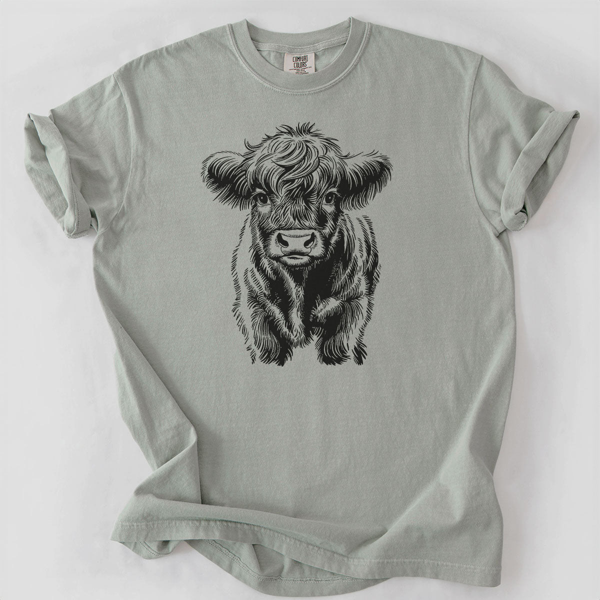 Baby Mini Highland Cow Drawing