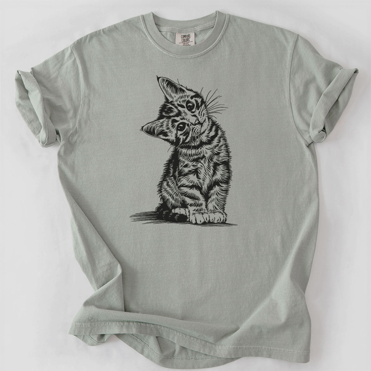 Cute Kitten Tilting Head Drawing