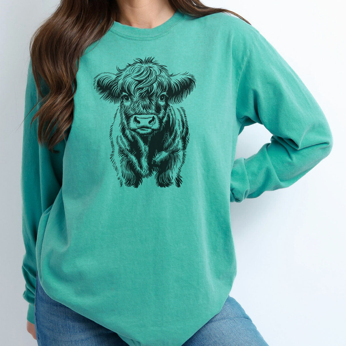 Baby Mini Highland Cow Drawing