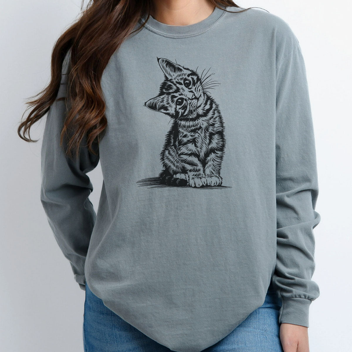 Cute Kitten Tilting Head Drawing