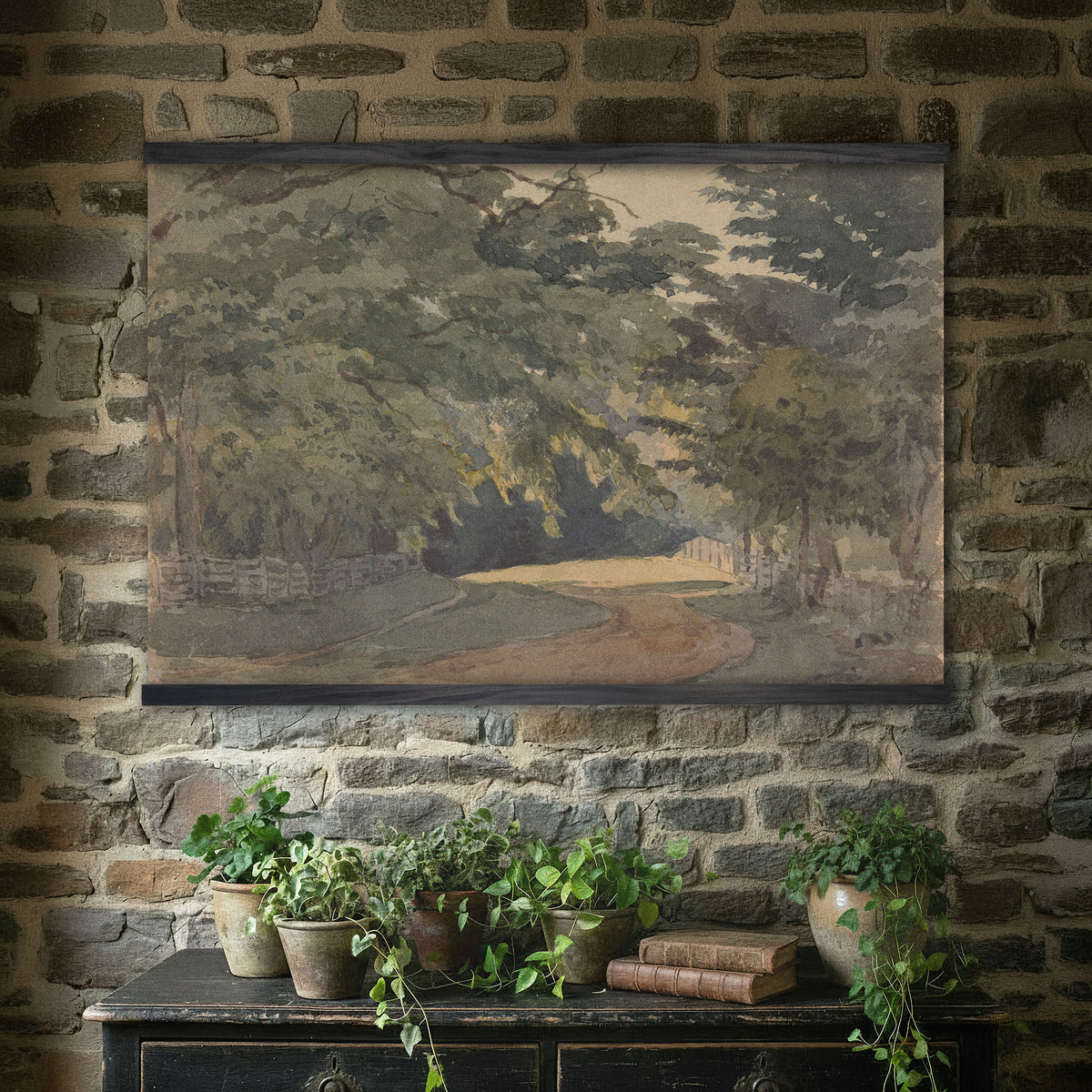 Countryside Path Watercolor Painting