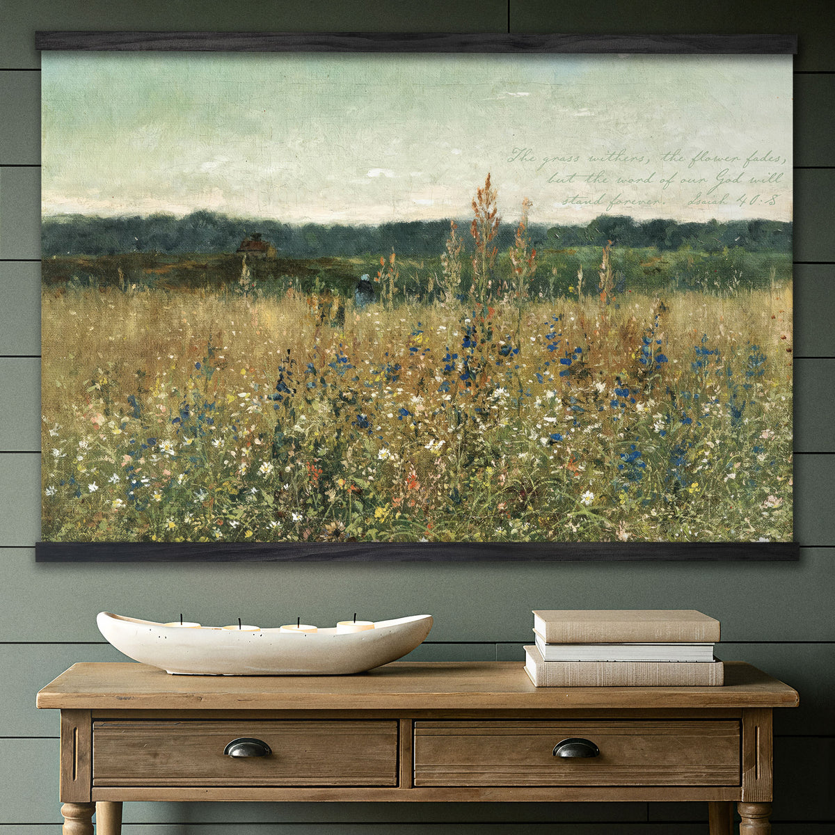 Vintage Wildflower Field - The Word of Our God Will Stand Forever