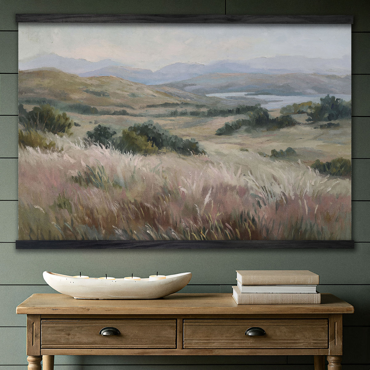 Muted Grassy Hills Landscape