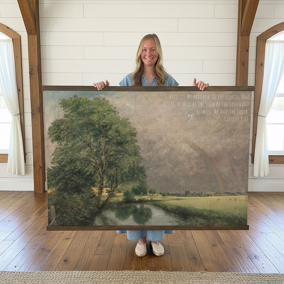 Rainbow in the Clouds and Winding Stream - Genesis 9:13