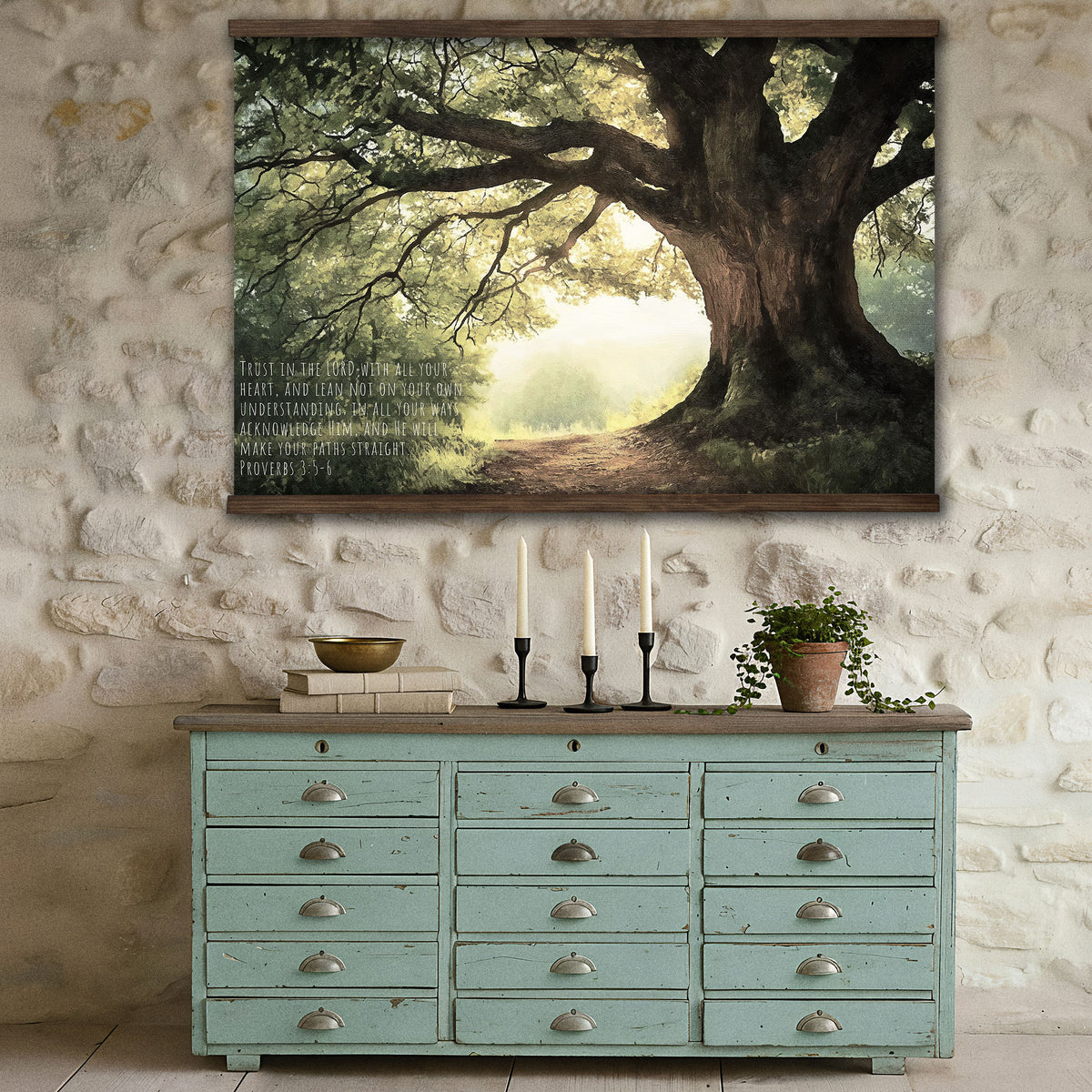 Large Oak Tree Path - Trust in the Lord - Proverbs 3:5-6