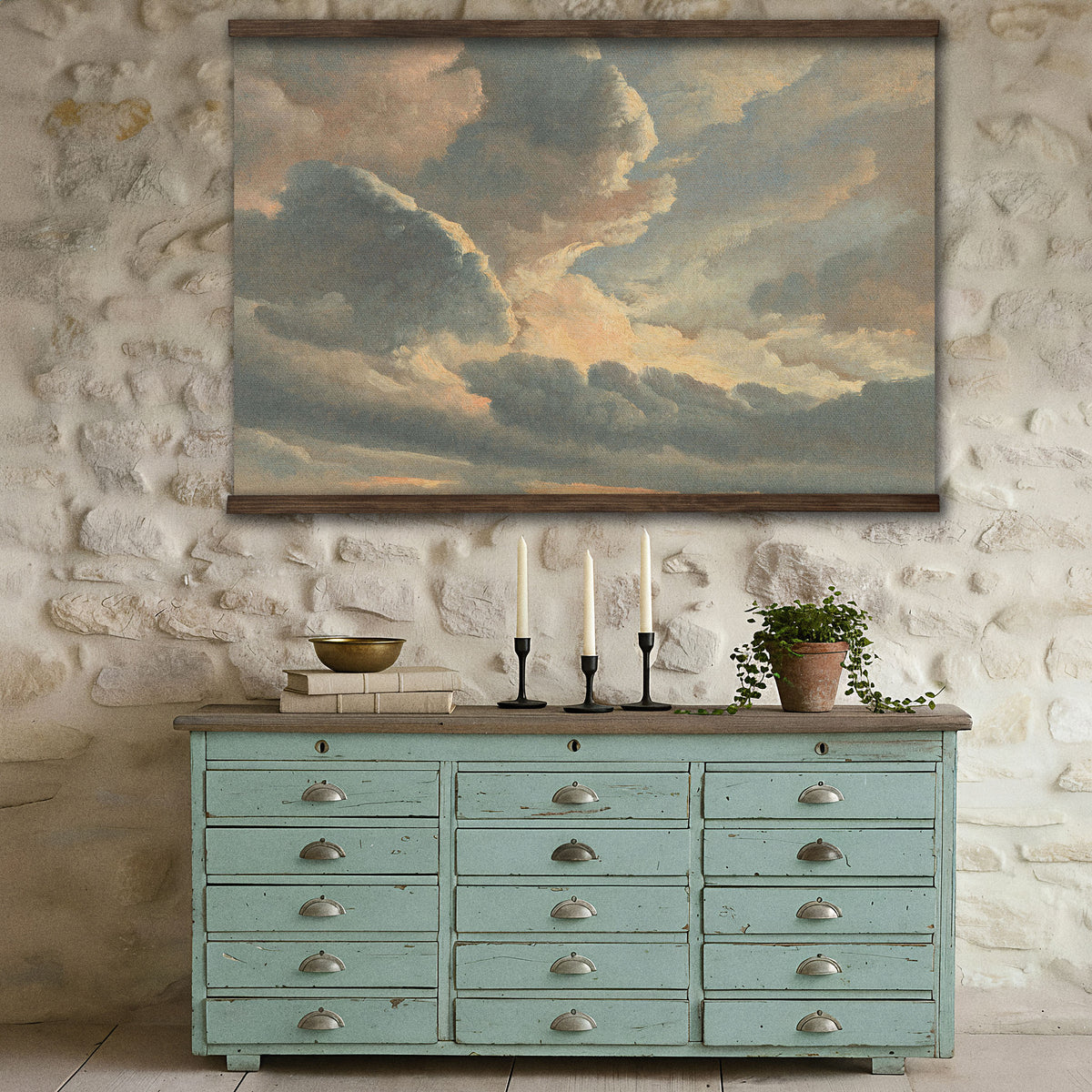 Vintage Sky and Cloud Painting