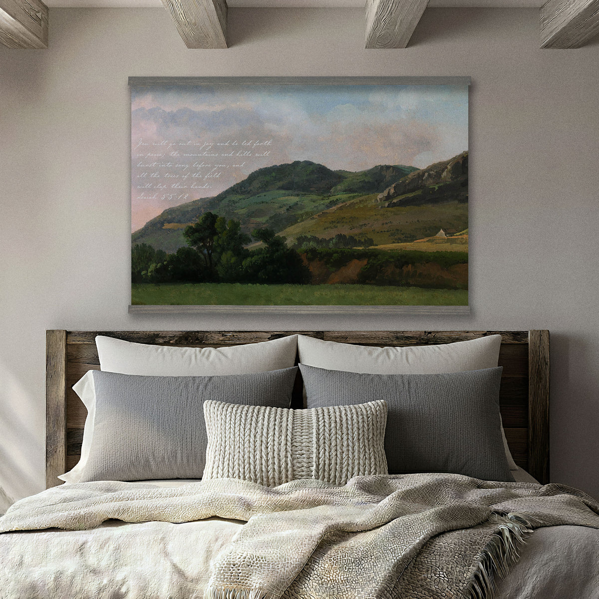 Vintage Mountain Landscape - You will Go Out in Joy - Isaiah 55:12