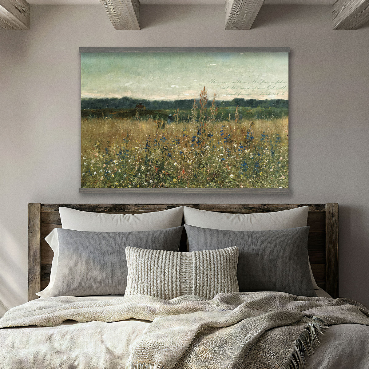 Vintage Wildflower Field - The Word of Our God Will Stand Forever