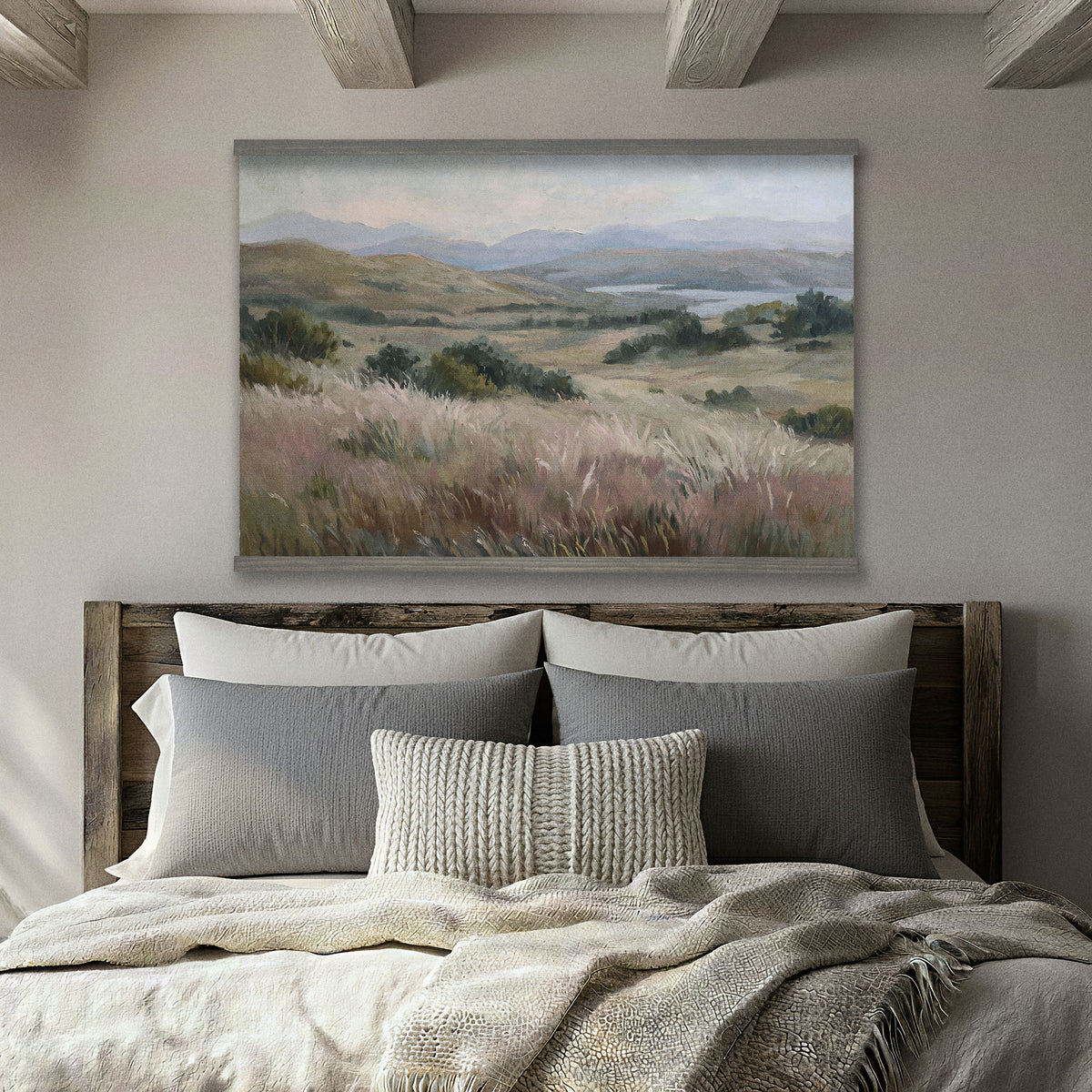 Muted Grassy Hills Landscape