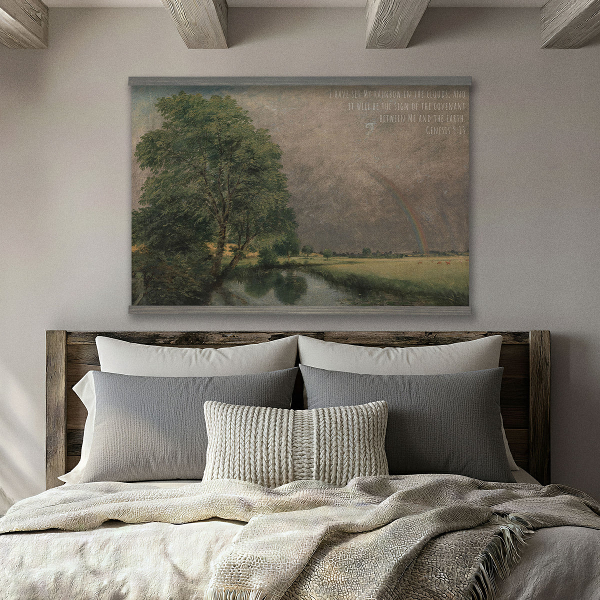 Rainbow in the Clouds and Winding Stream - Genesis 9:13