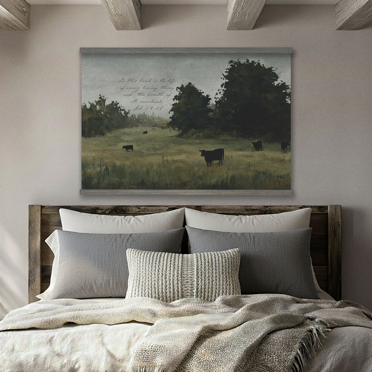 Pasture with Grazing Cattle - In His Hand is the Life of Every Living Thing