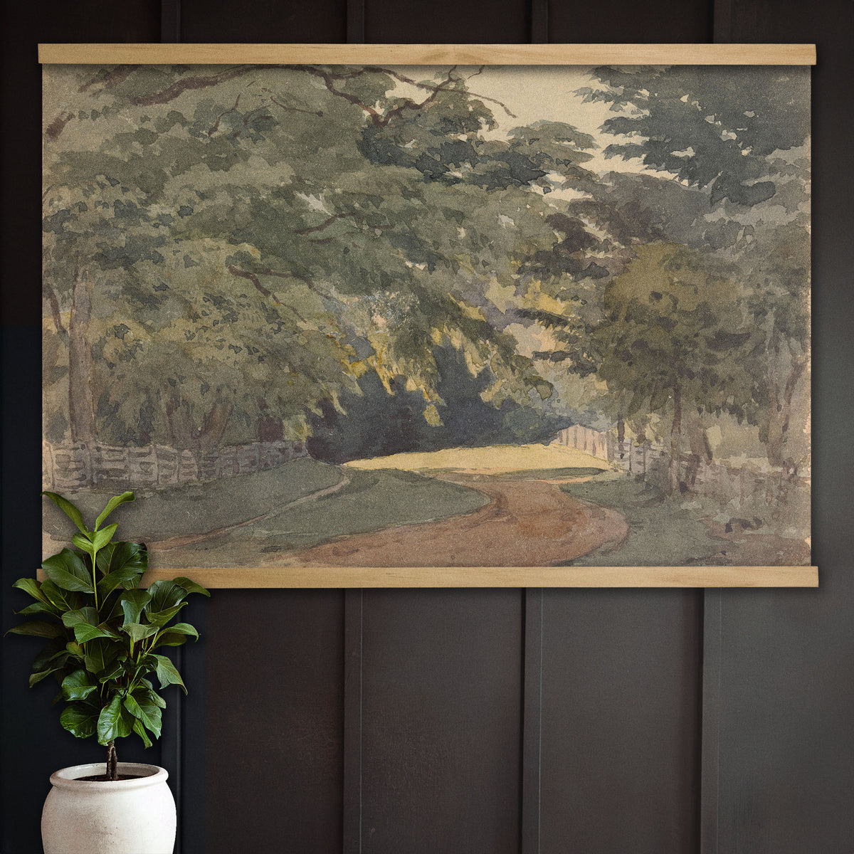 Countryside Path Watercolor Painting