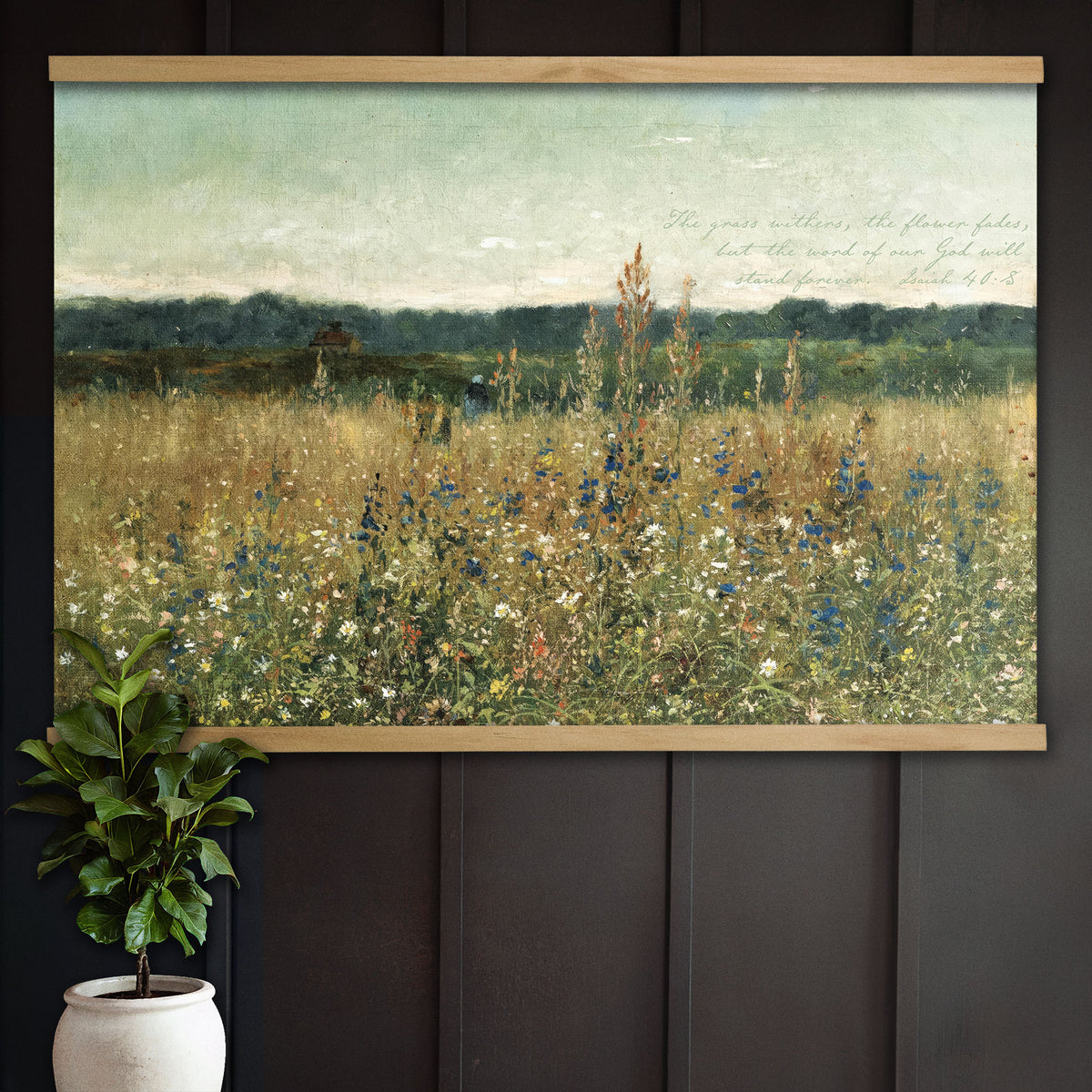 Vintage Wildflower Field - The Word of Our God Will Stand Forever