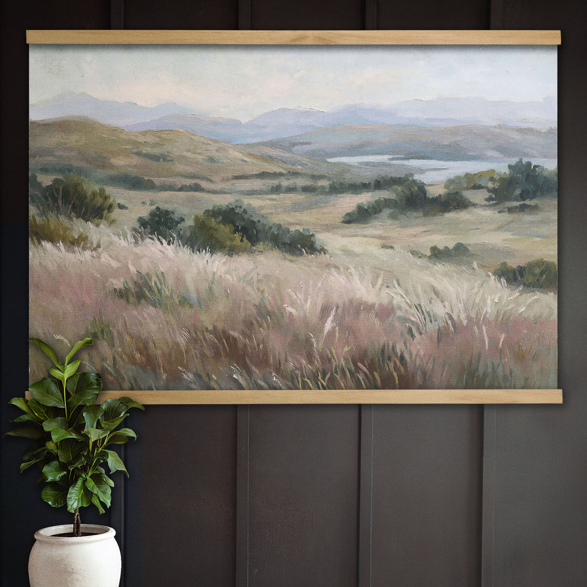 Muted Grassy Hills Landscape