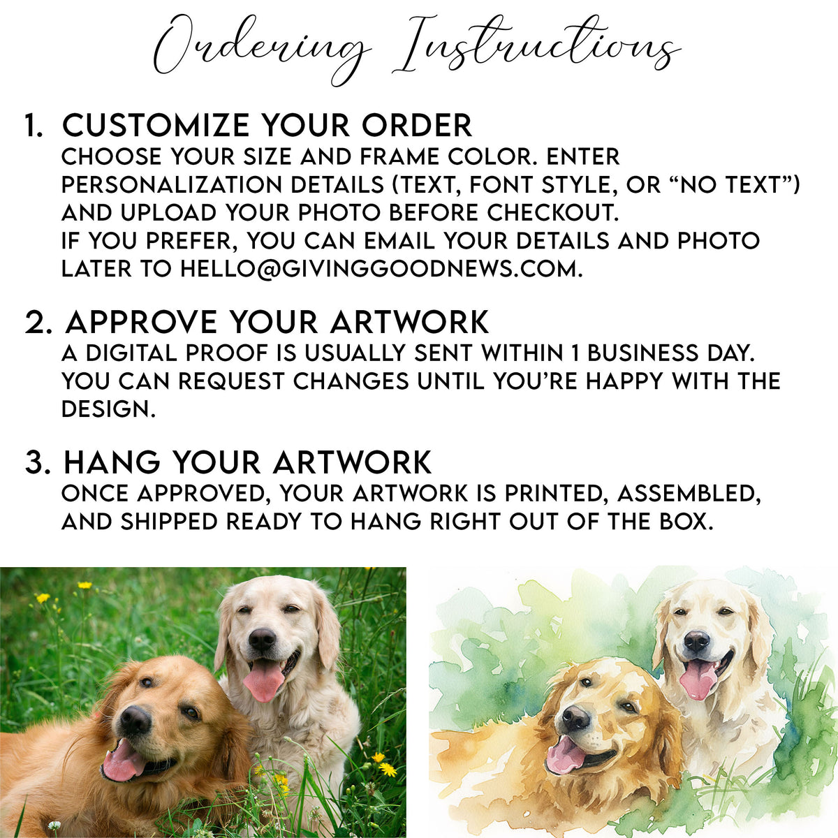 Custom Watercolor Dog Portrait