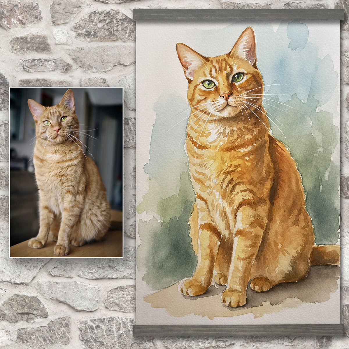 Custom Watercolor Cat Portrait