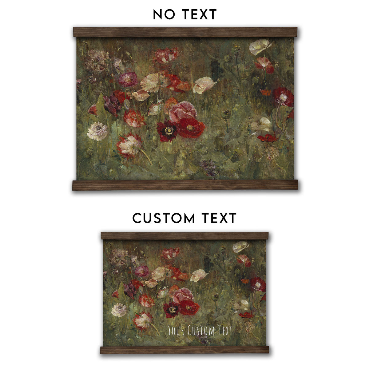 Vintage Floral Red Poppy Painting