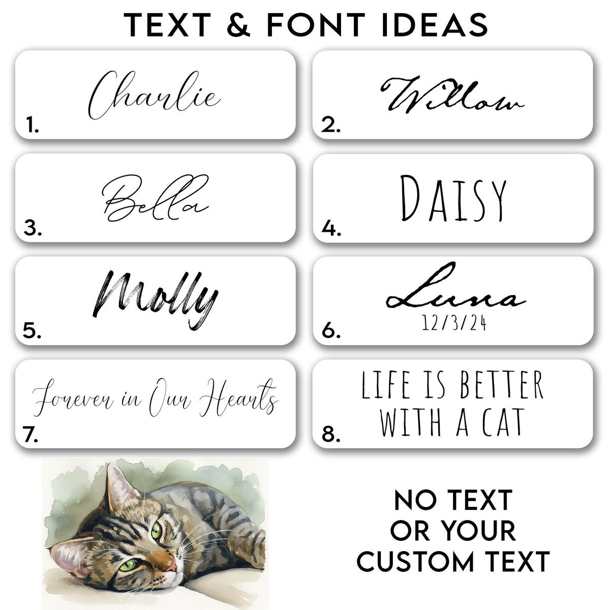 Custom Watercolor Cat Portrait