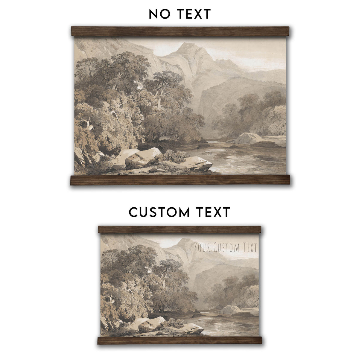 Neutral Sepia River Gorge Landscape
