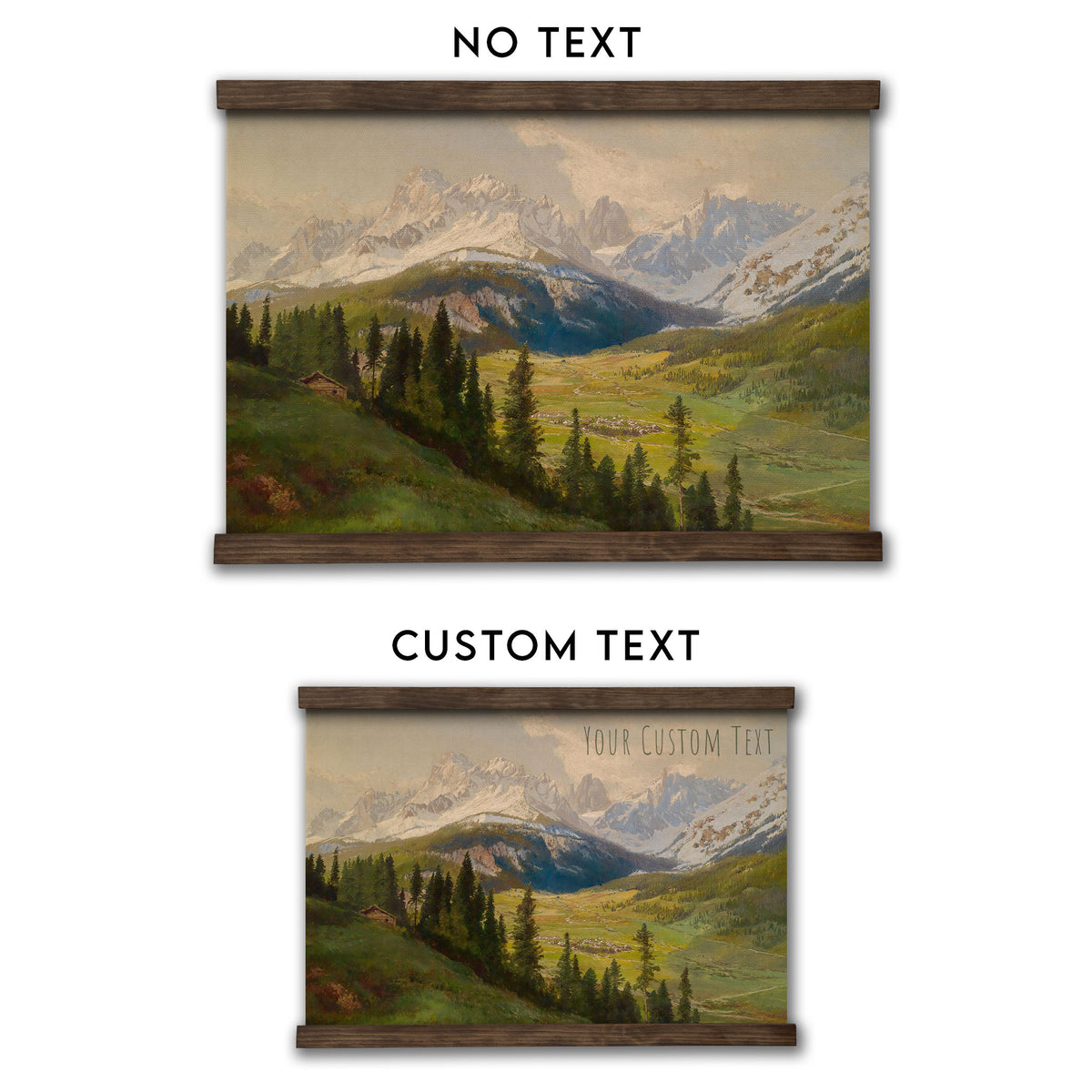 Alpine Mountain Valley Vintage Landscape