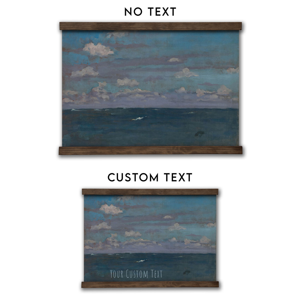 Vintage Blue Ocean Nautical Painting