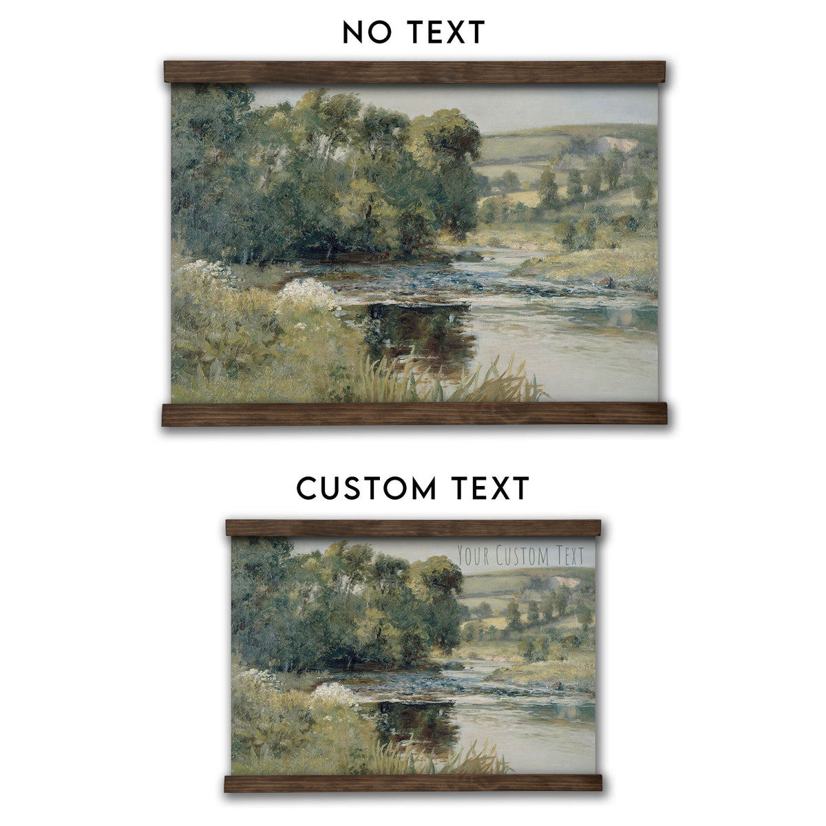 Vintage Countryside Stream Painting