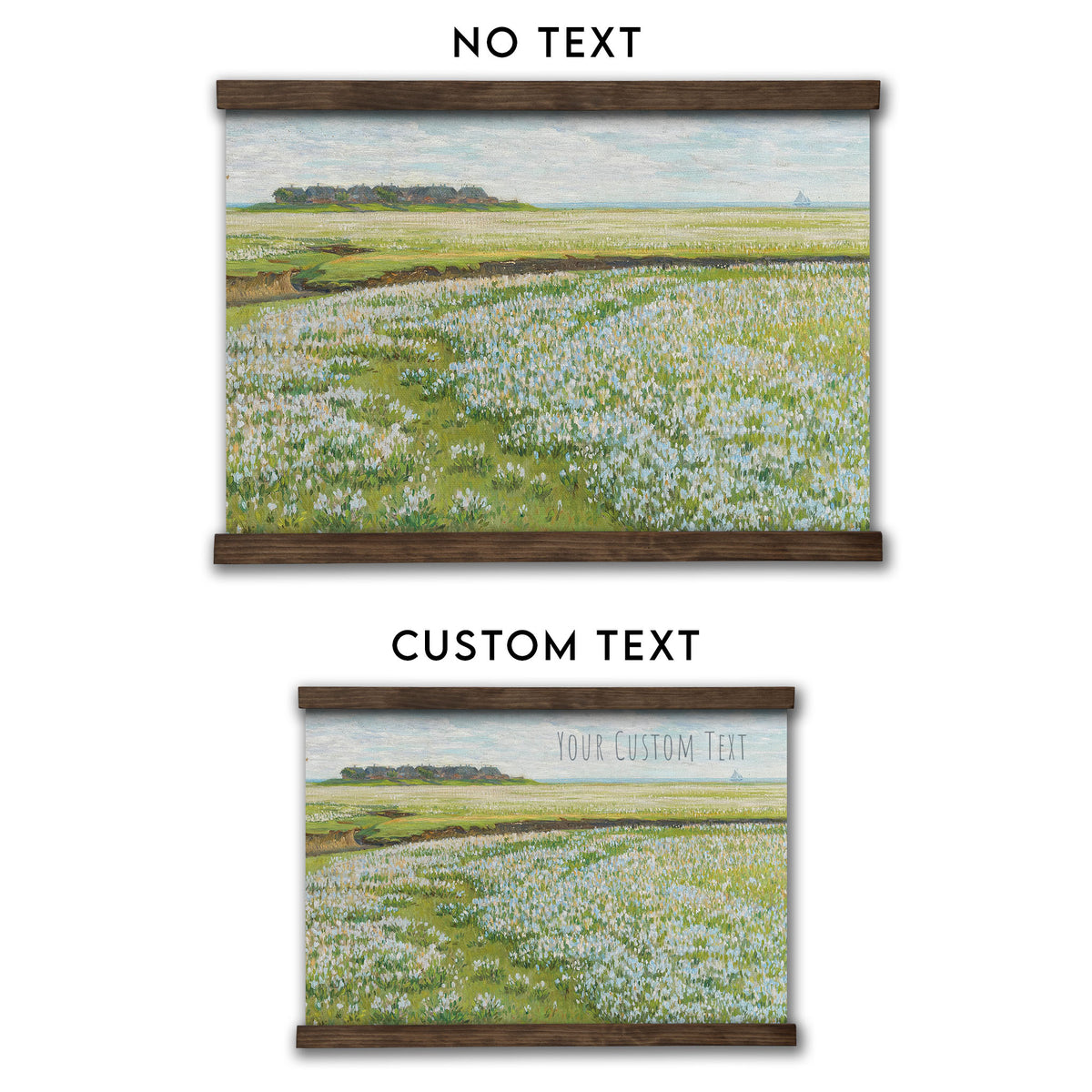 Coastal White and Blue Flower Field