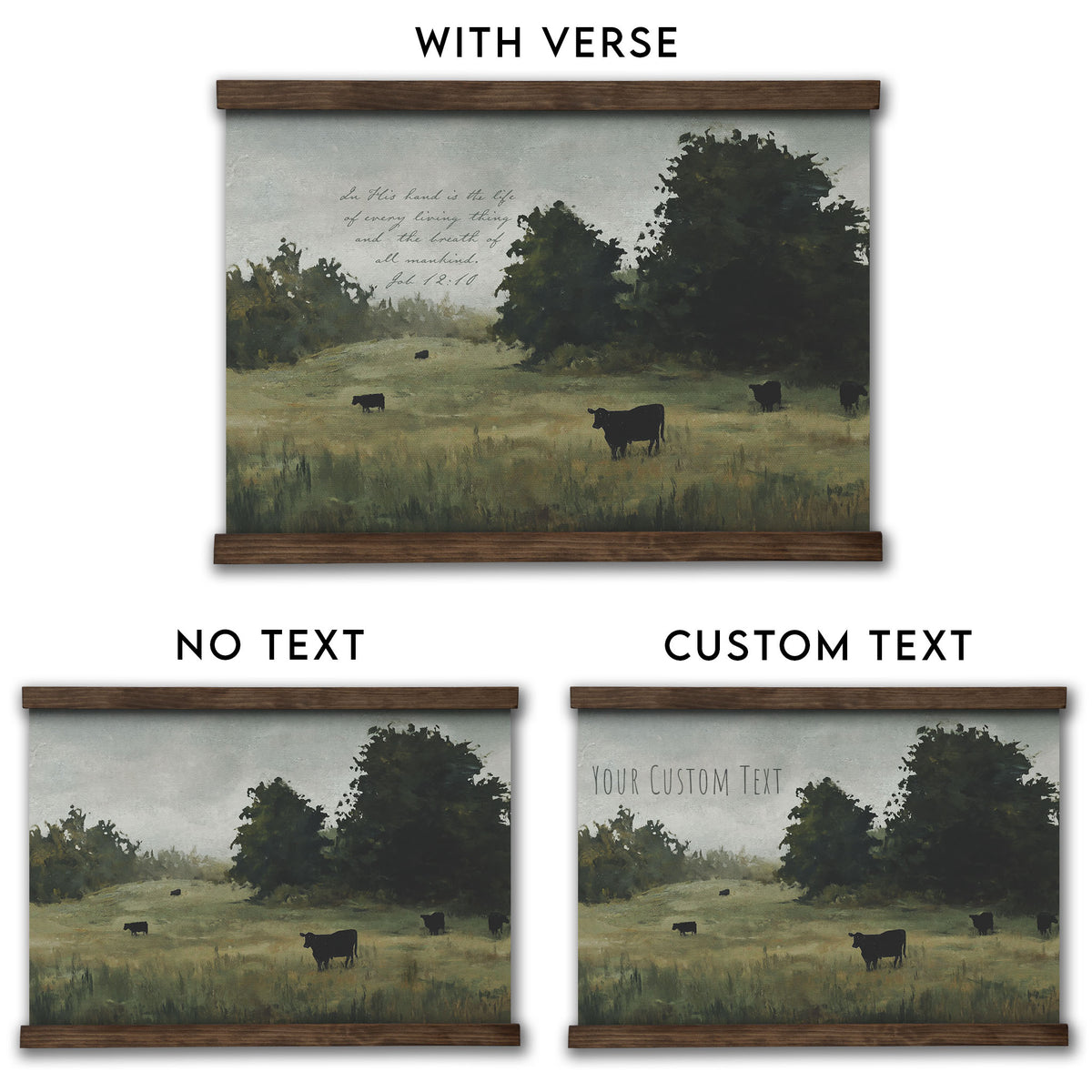 Pasture with Grazing Cattle - In His Hand is the Life of Every Living Thing