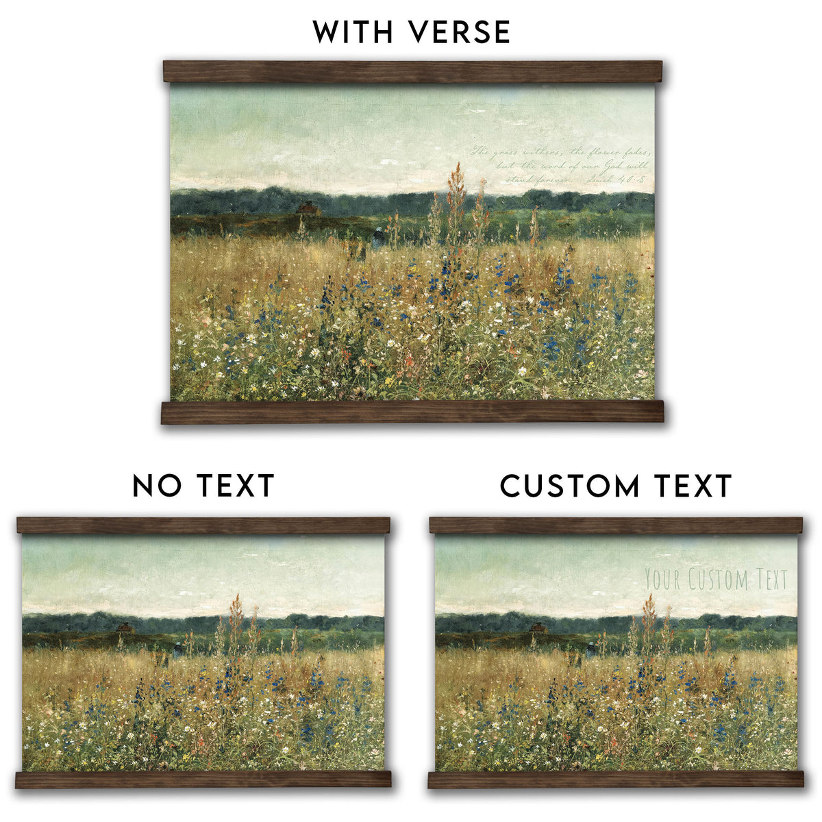 Vintage Wildflower Field - The Word of Our God Will Stand Forever