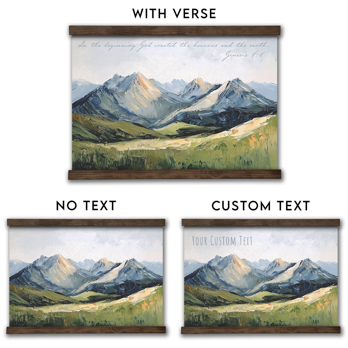 Minimalist Mountain Landscape - In the Beginning God Created