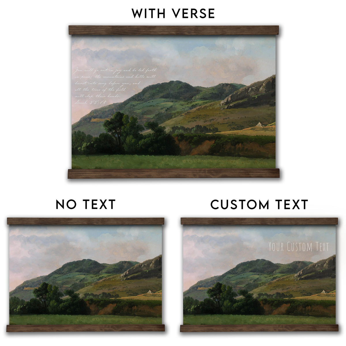 Vintage Mountain Landscape - You will Go Out in Joy - Isaiah 55:12