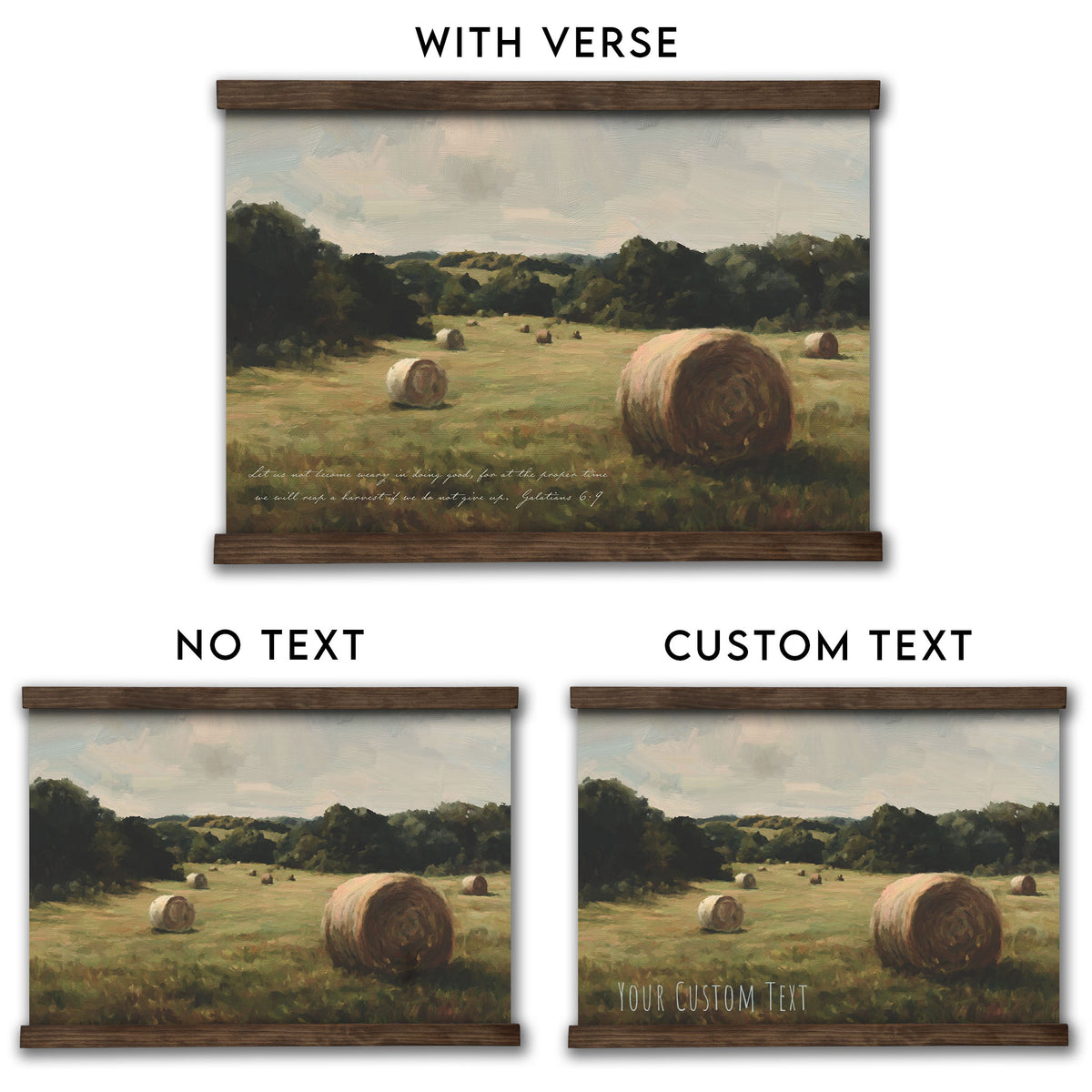 Country Field with Hay Bales - We Will Reap a Harvest