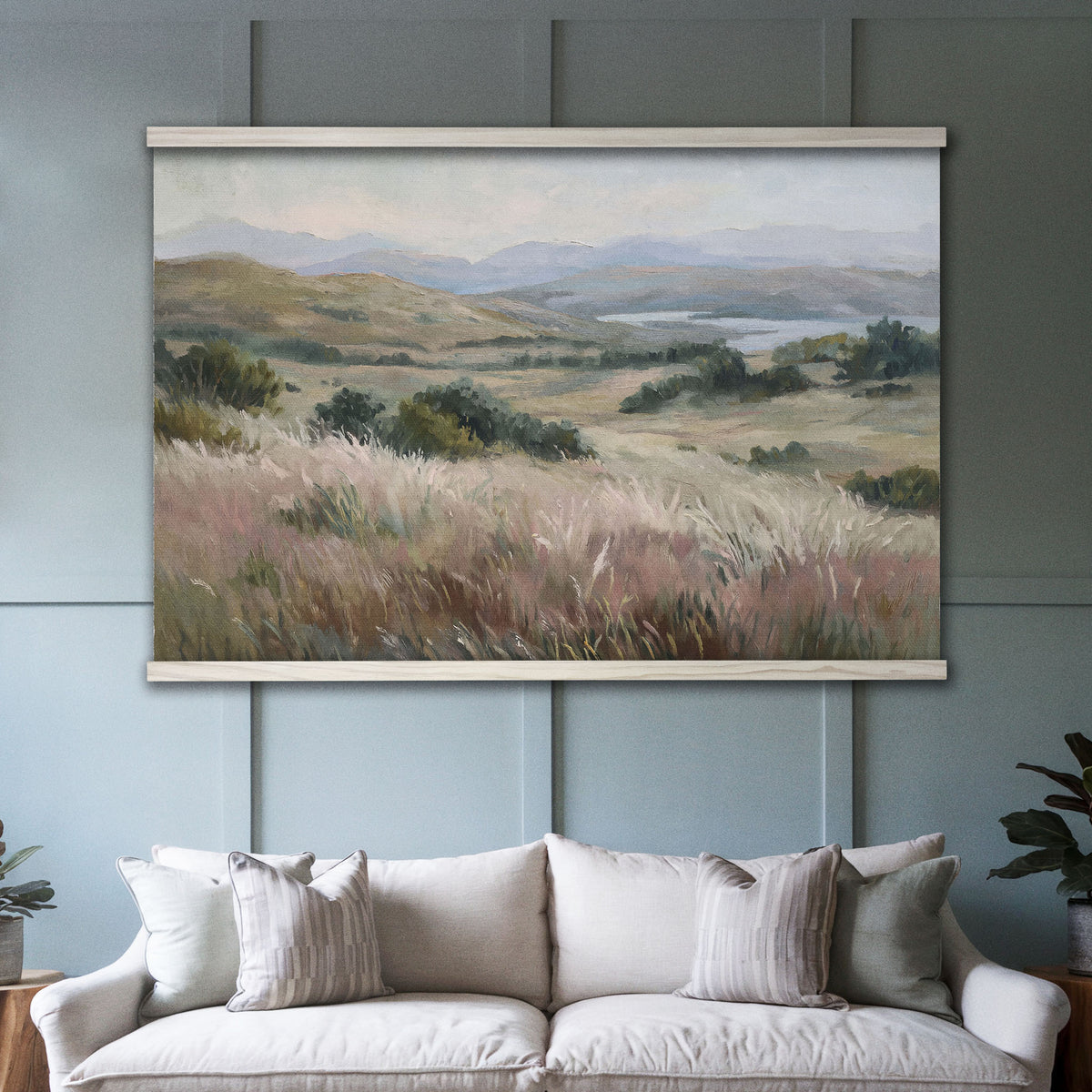 Muted Grassy Hills Landscape