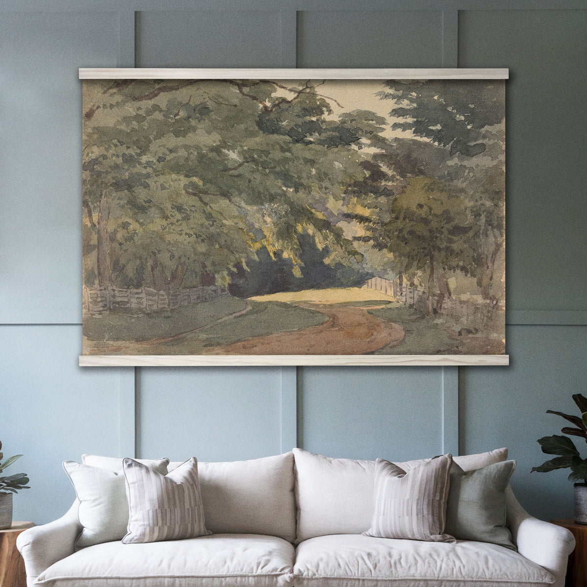 Countryside Path Watercolor Painting