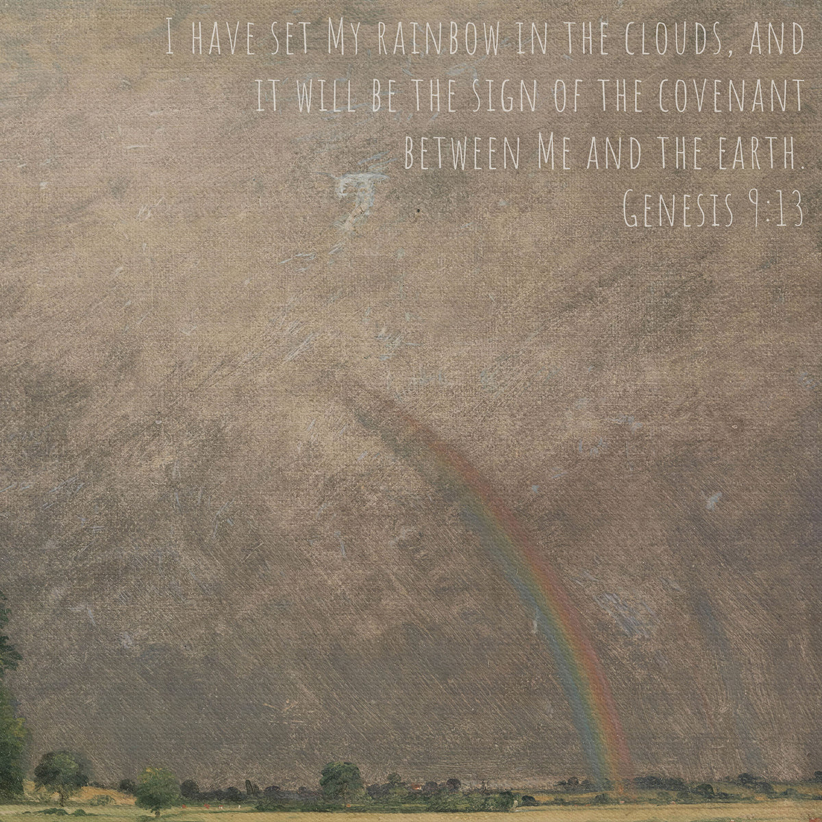 Rainbow in the Clouds and Winding Stream - Genesis 9:13