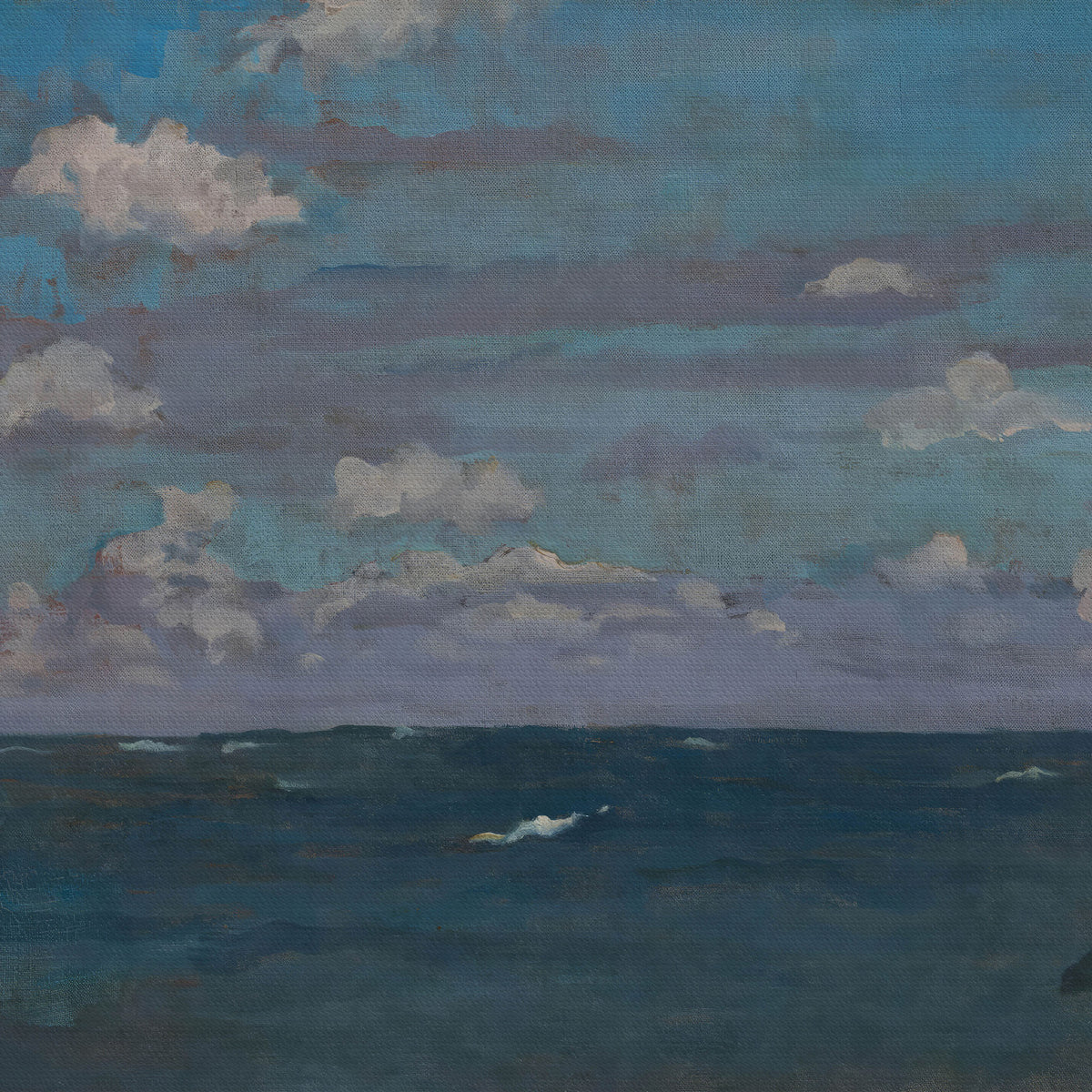 Vintage Blue Ocean Nautical Painting